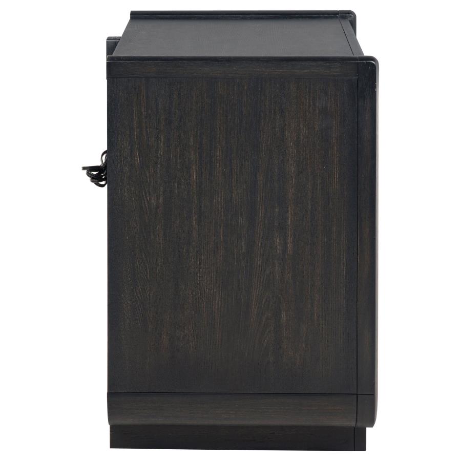 Bianca Burnished Black Nightstand