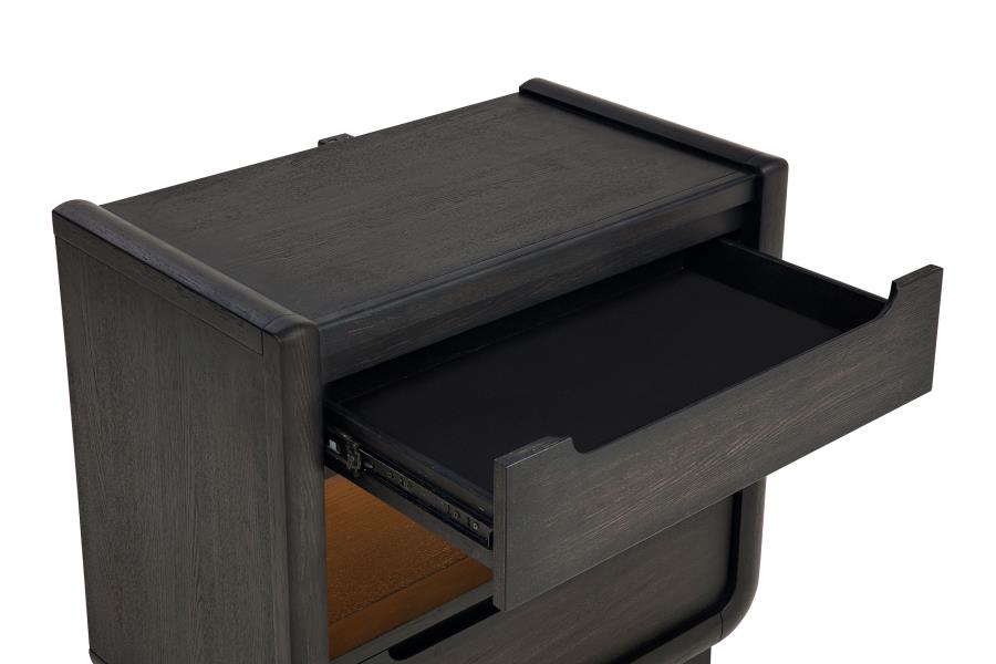 Bianca Burnished Black Nightstand
