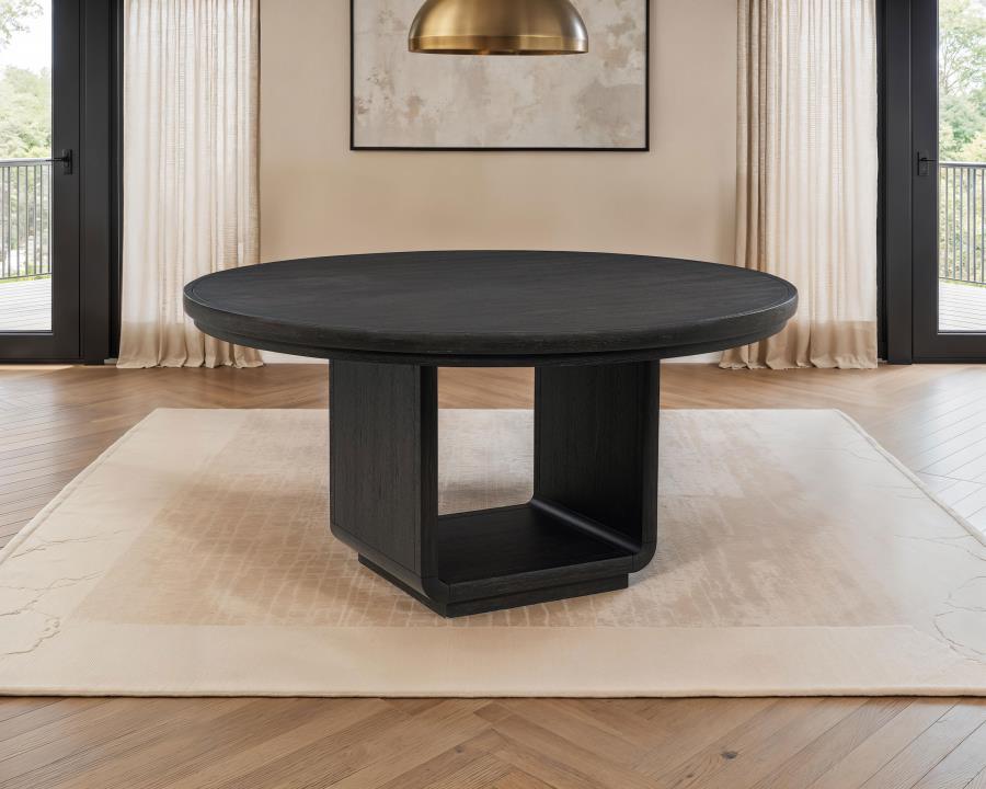 Bianca Burnished Black Round Table