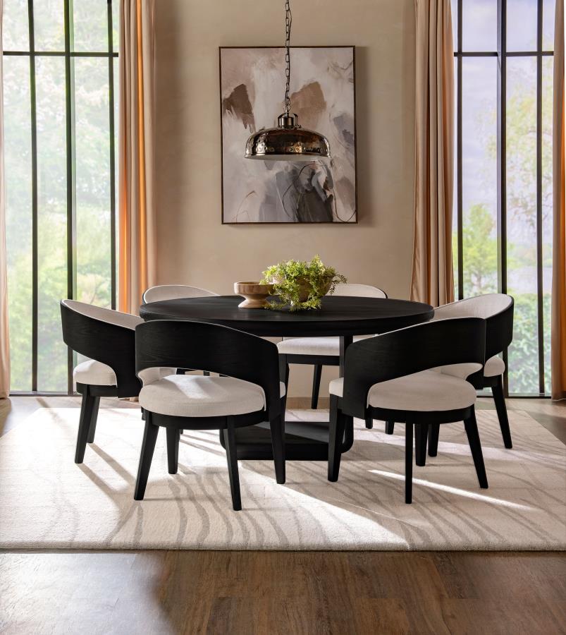 Bianca Burnished Black Round Table