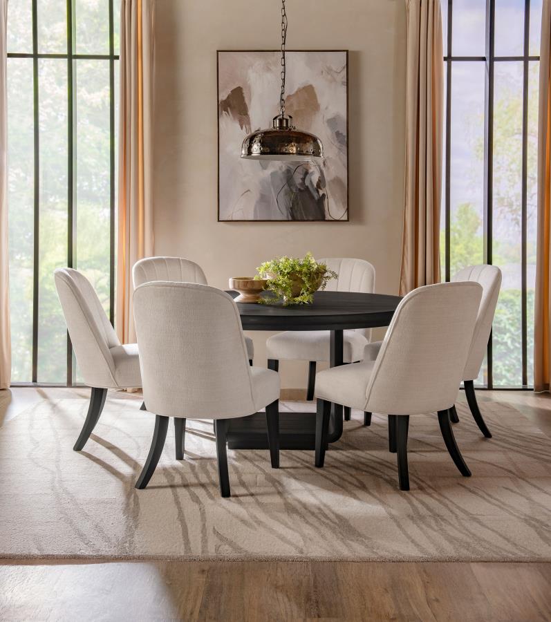 Bianca Burnished Black Round Table