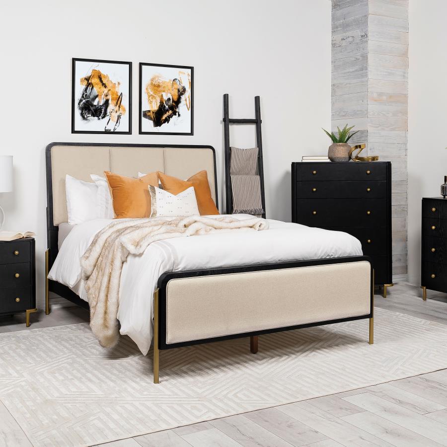 Diana Panel Bed Cream Upholstery