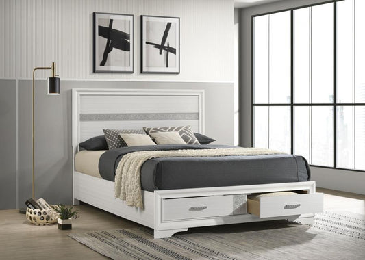 Brittany White Storage Bed