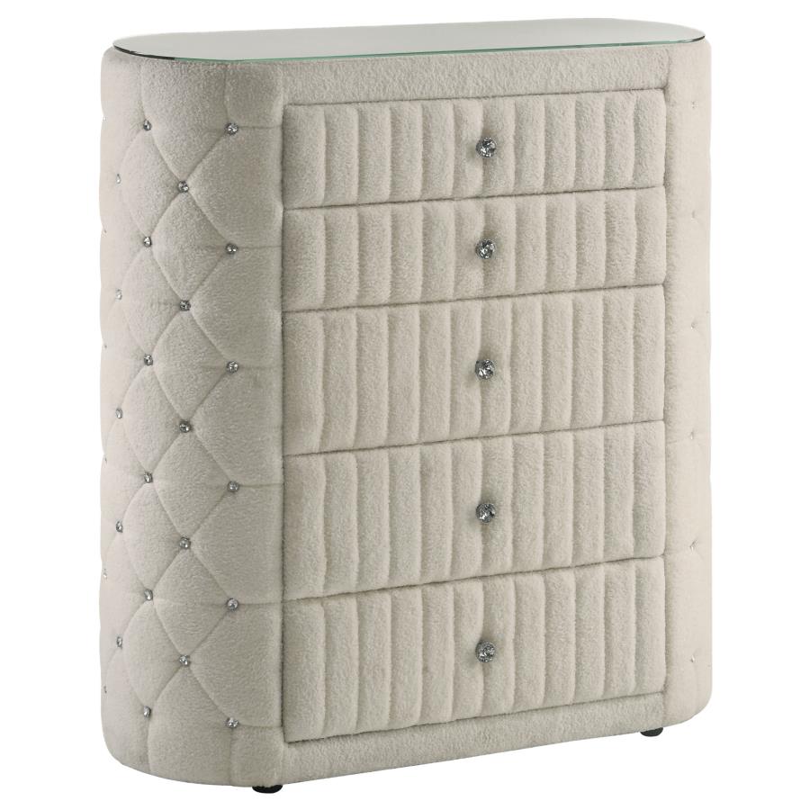 Camille Upholstered 5-drawer Chest