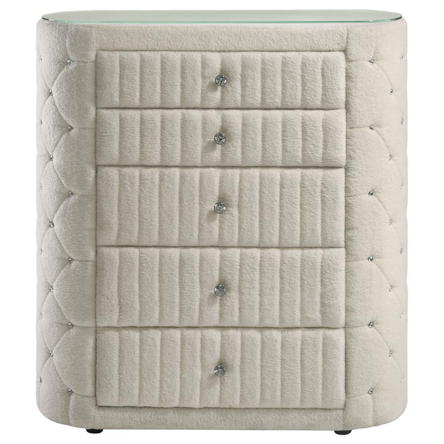 Camille Upholstered 5-drawer Chest