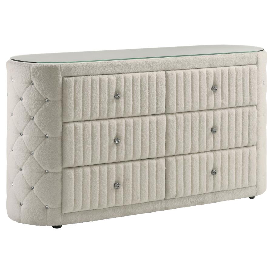 Camille Upholstered 6-drawer Dresser