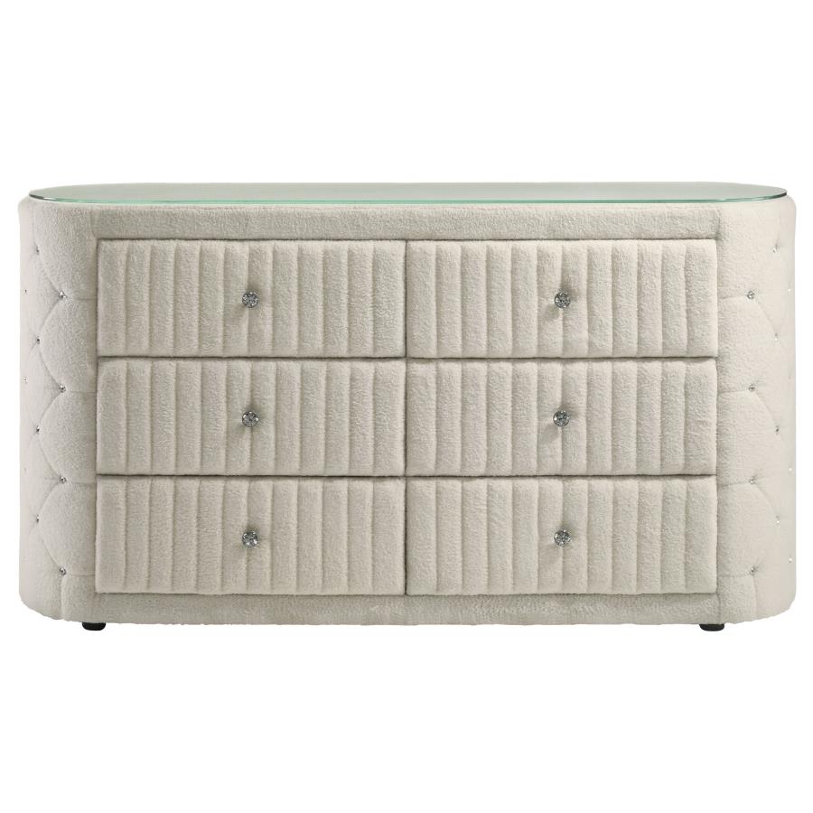 Camille Upholstered 6-drawer Dresser