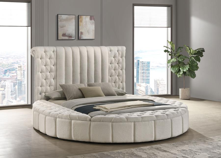 Camille Upholstered Round Storage Bed