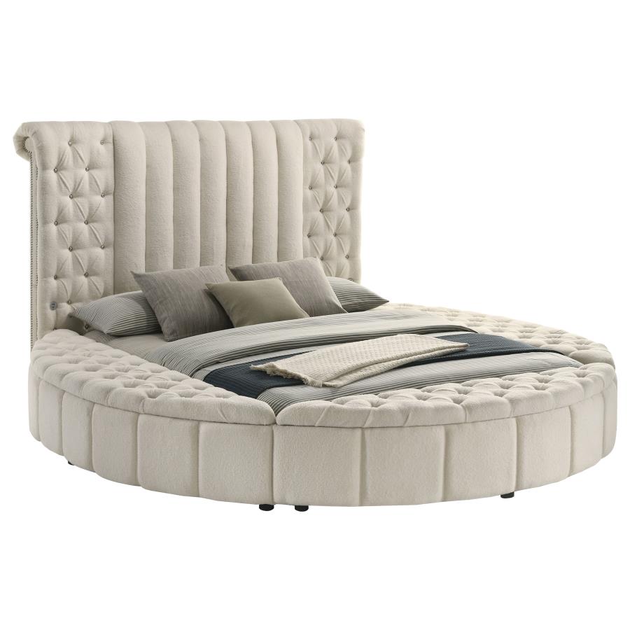 Camille Upholstered Round Storage Bed