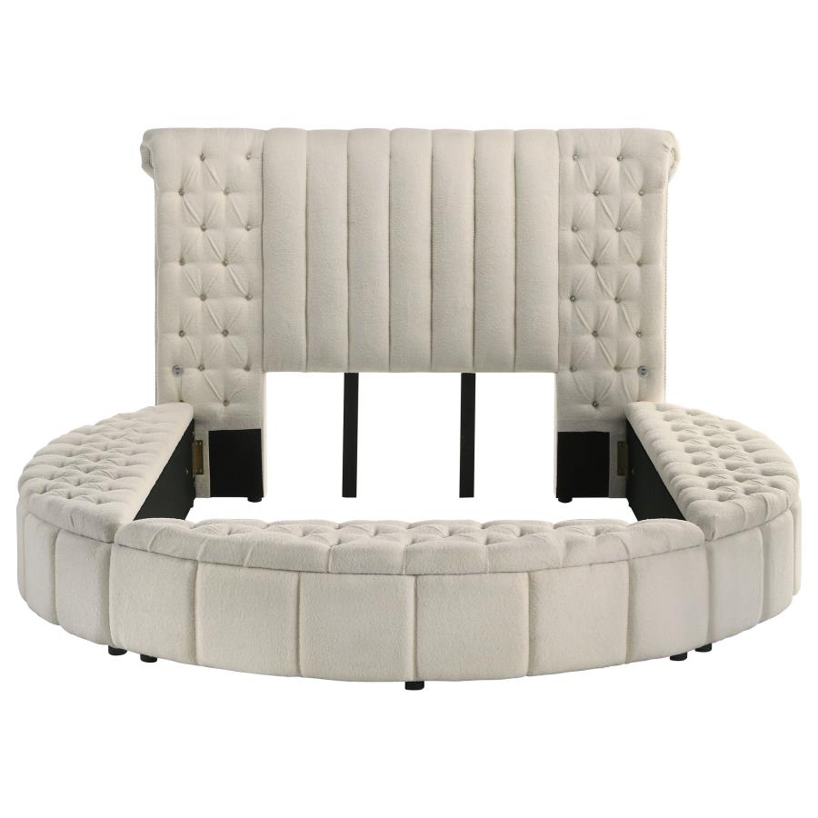 Camille Upholstered Round Storage Bed