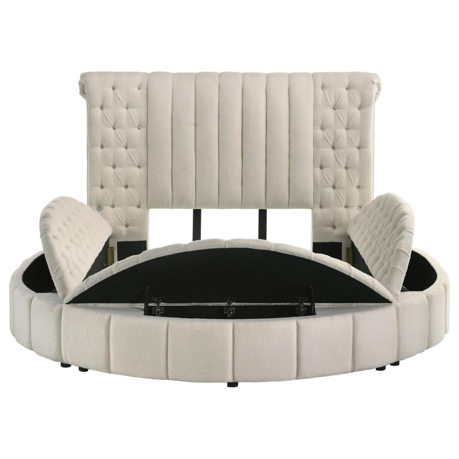 Camille Upholstered Round Storage Bed