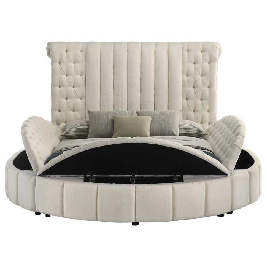 Camille Upholstered Round Storage Bed