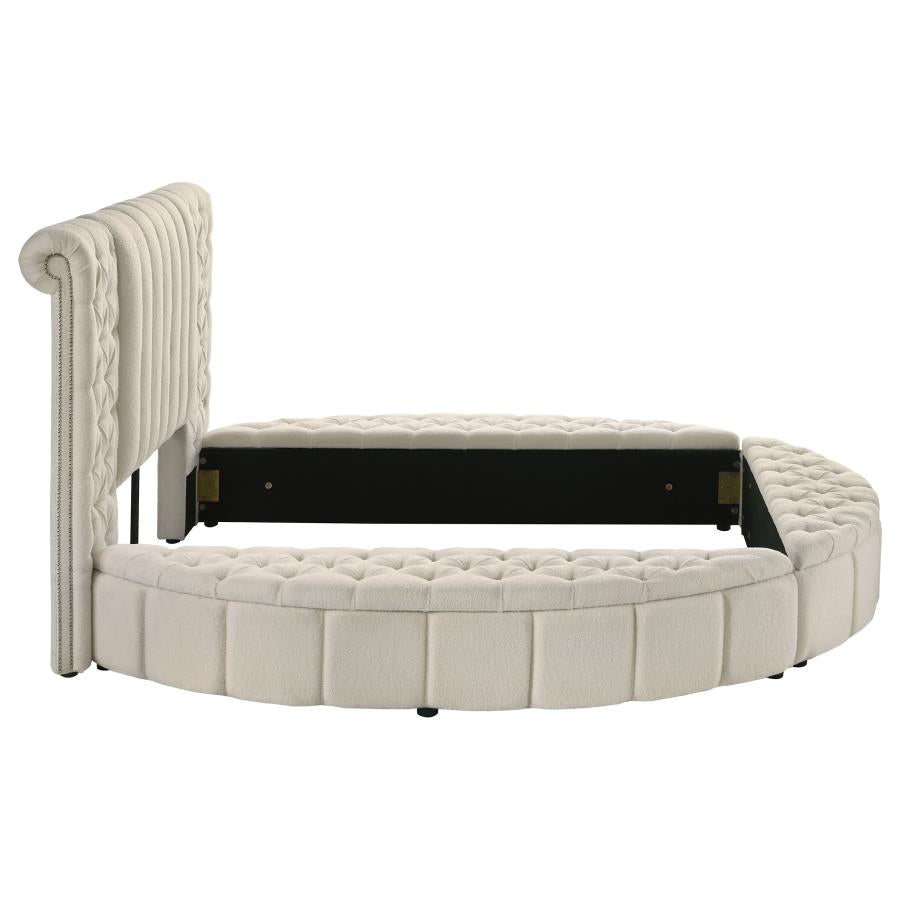 Camille Upholstered Round Storage Bed