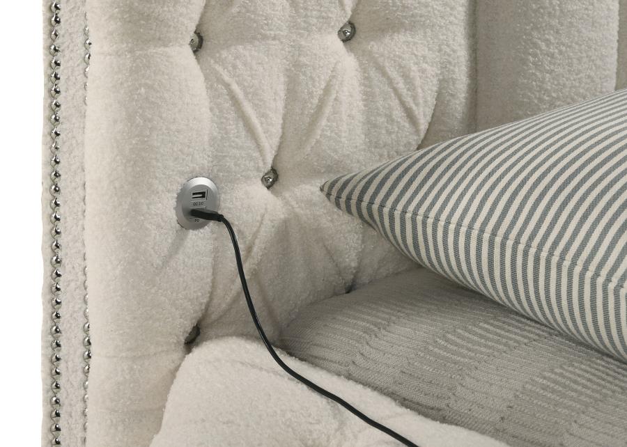 Camille Upholstered Round Storage Bed