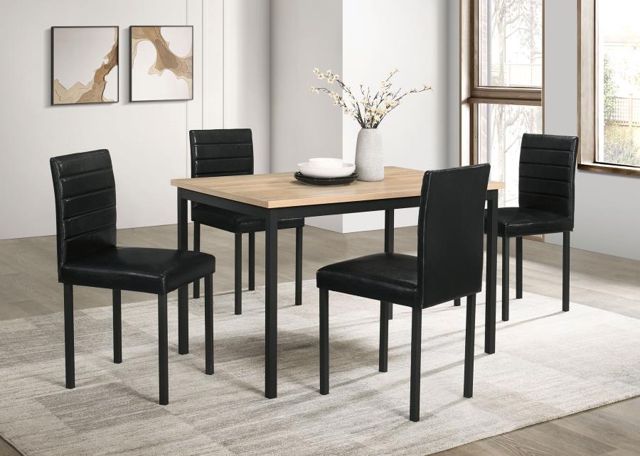 Carla 5-Piece Rectangular Table Greige Oak