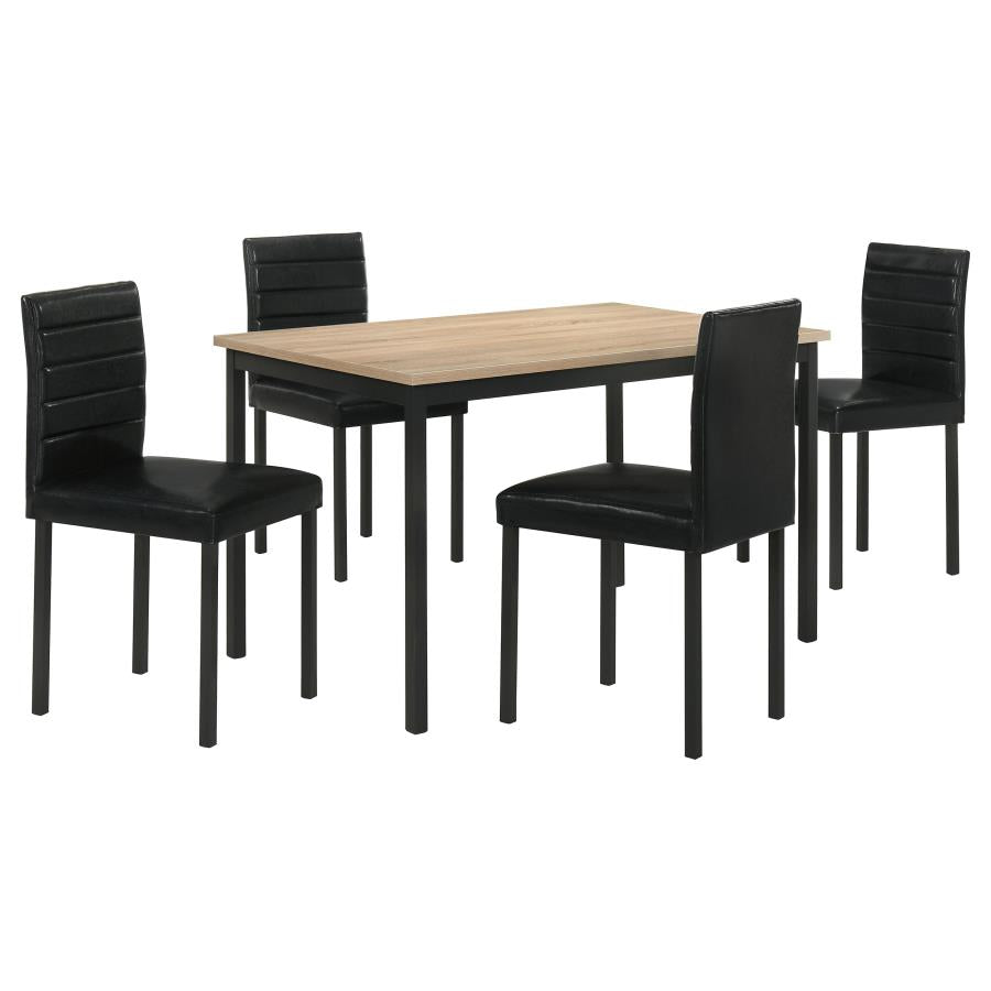 Carla 5-Piece Rectangular Table Greige Oak