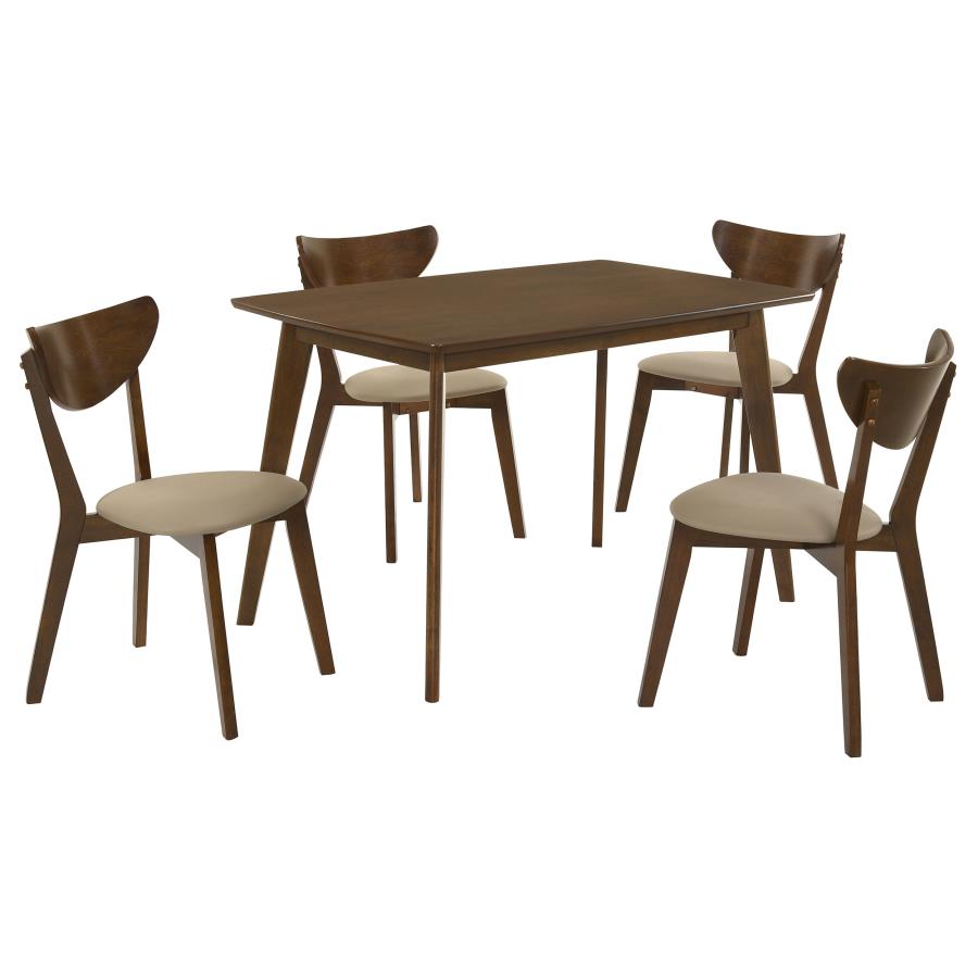 Carrie 5-Piece Rectangular Dining Set Chestnut