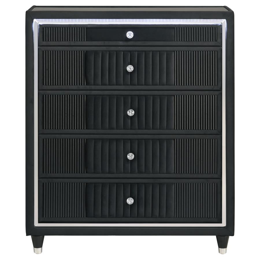Celine Velvet Upholstered LED Chest