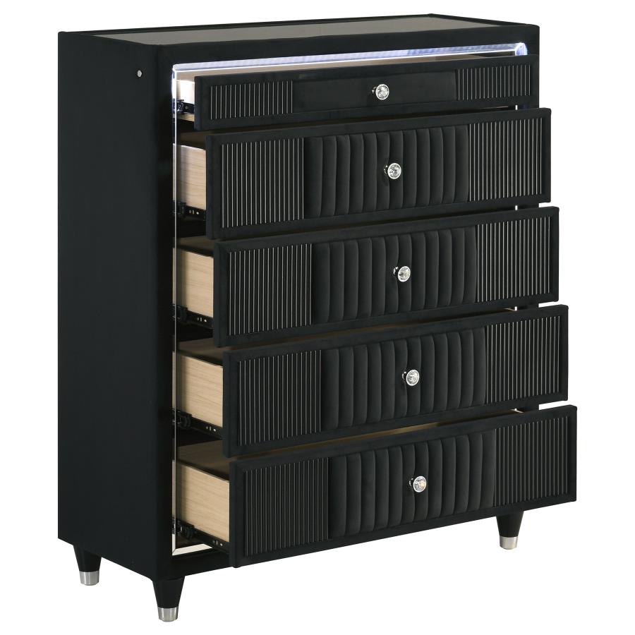 Celine Velvet Upholstered LED Chest