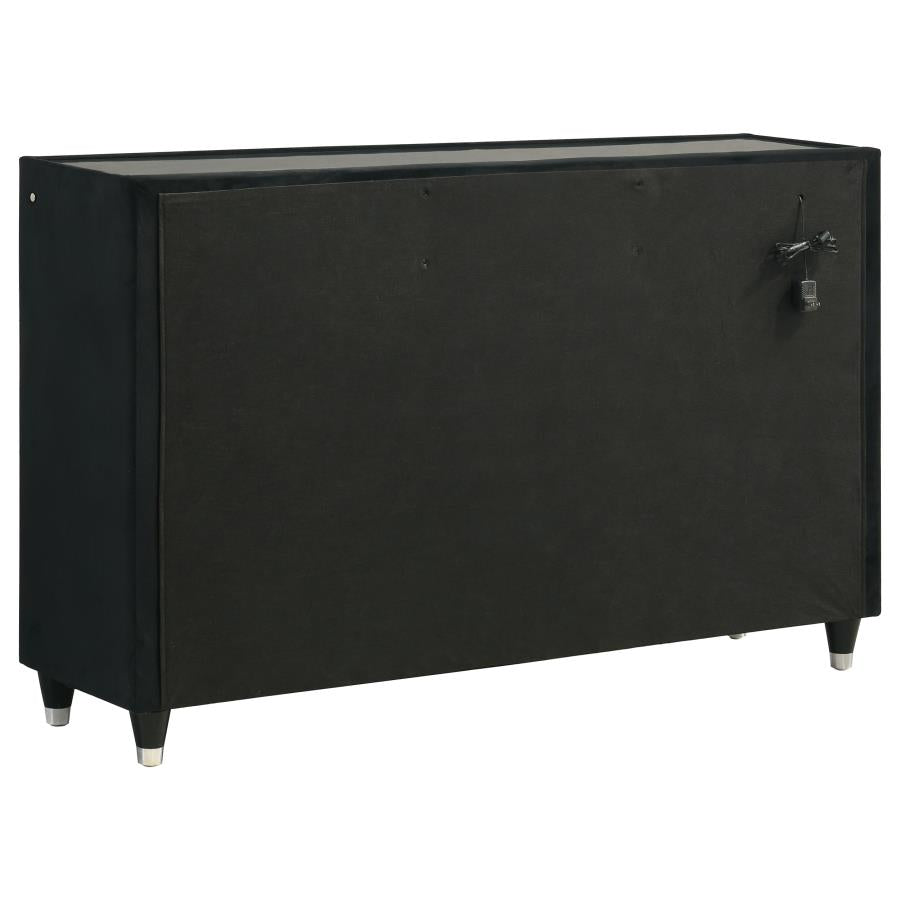 Celine Velvet Upholstered 8-drawer LED Dresser