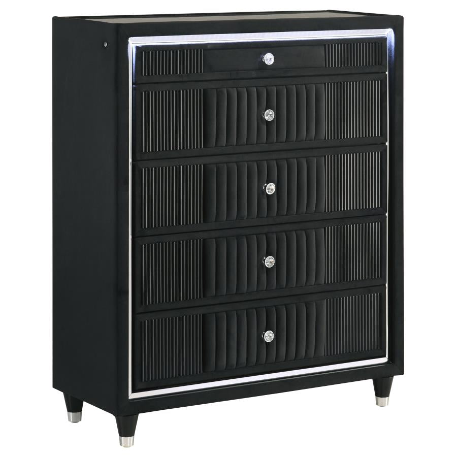 Celine Velvet Upholstered LED Chest