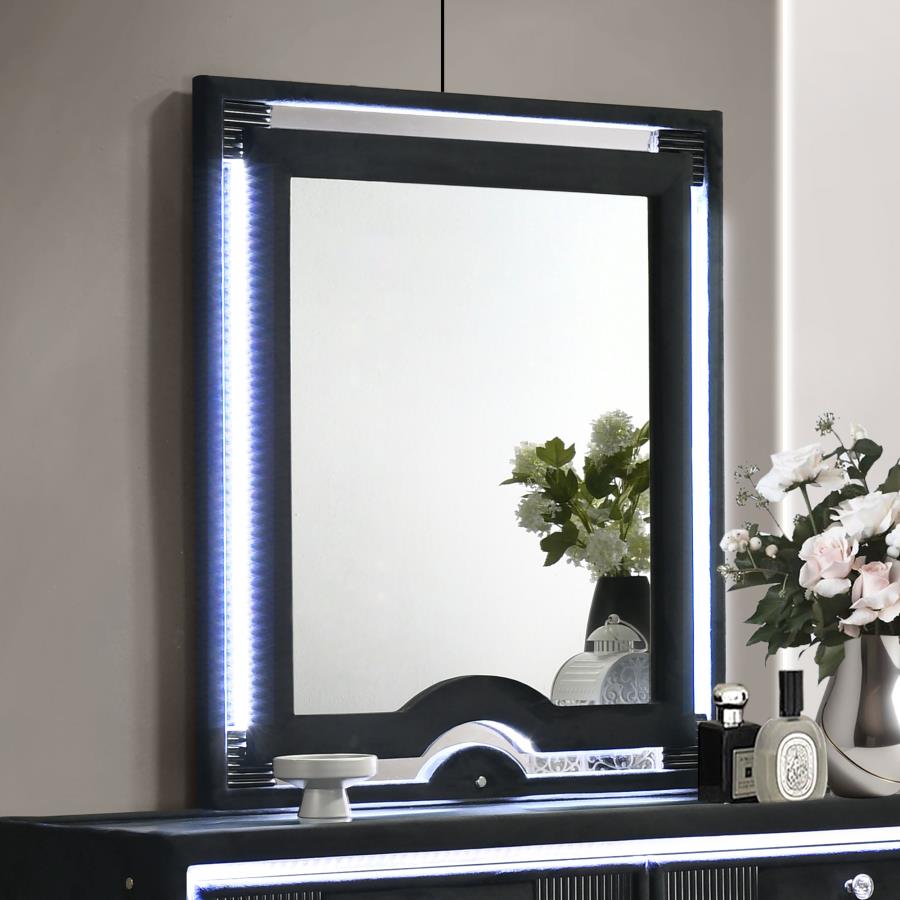 Celine Velvet Upholstered LED Dresser Mirror