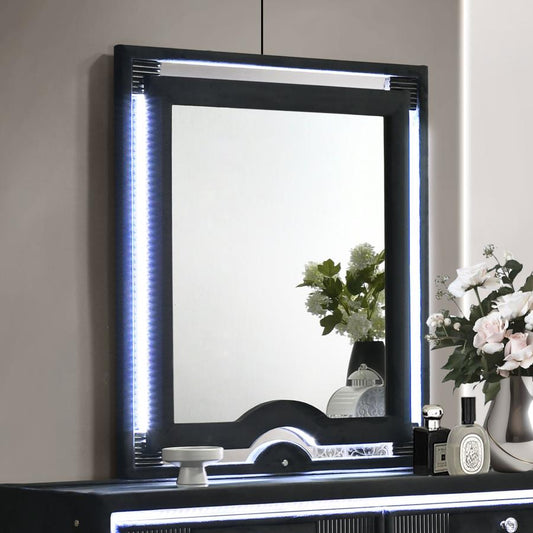 Celine Velvet Upholstered LED Dresser Mirror