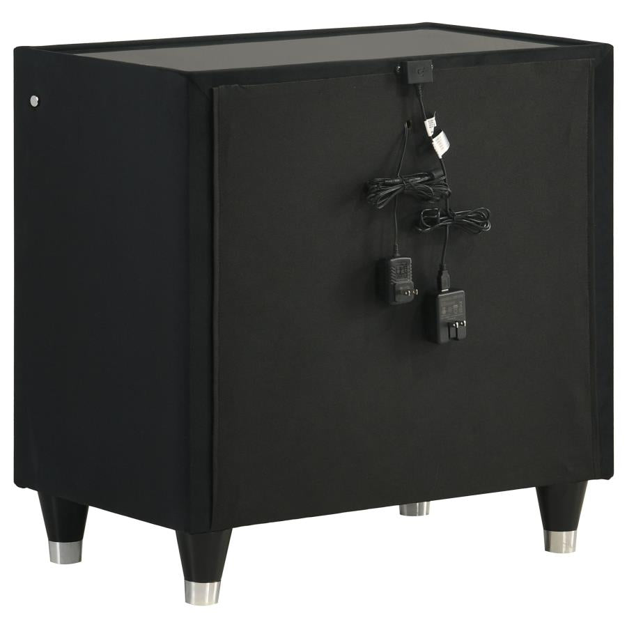 Celine Velvet Upholstered LED Nightstand