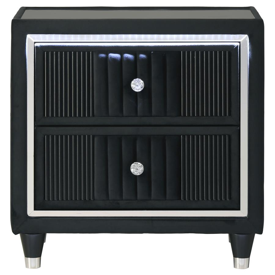 Celine Velvet Upholstered LED Nightstand