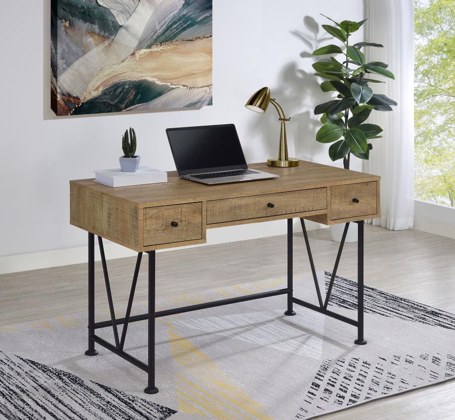 Cora 47-inch 3-drawer Writing Desk Mango