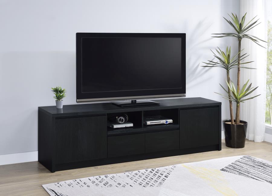 Nikki 78-inch 2-door TV Stand Media Console Black