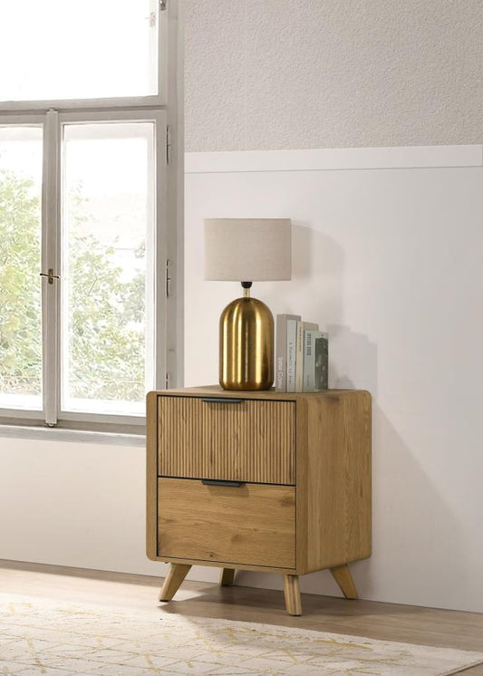Cardi 2-Drawer Nightstand Light Oak