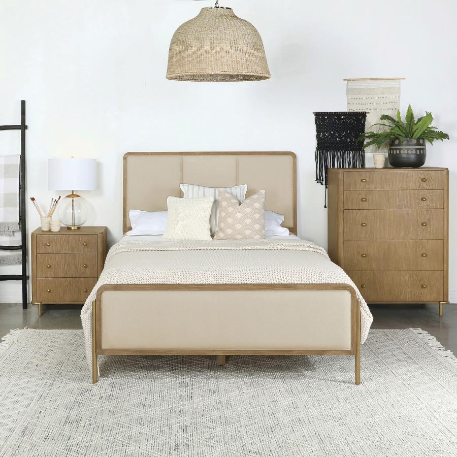 Diana Panel Bed Cream Upholstery