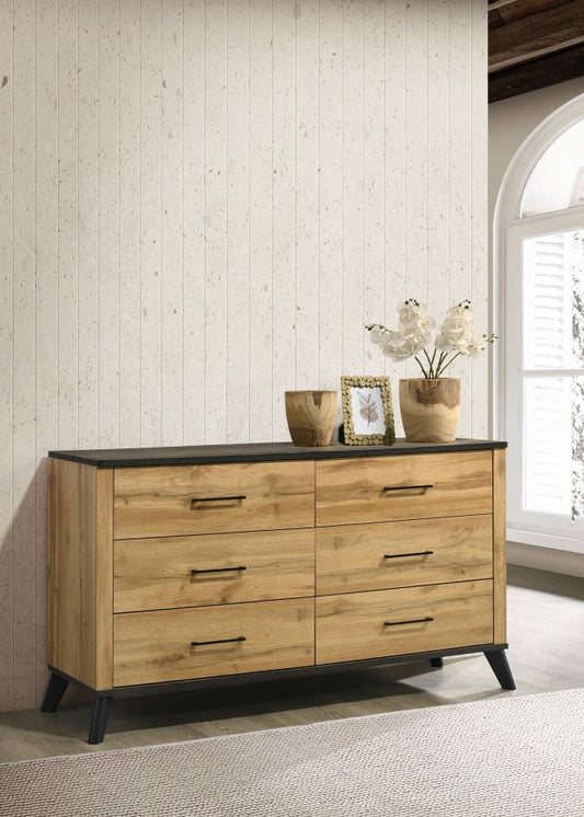Tara 6-drawer Dresser Natural Pine