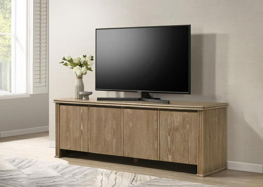Enzo TV Stand Media Console Distressed Light Brown