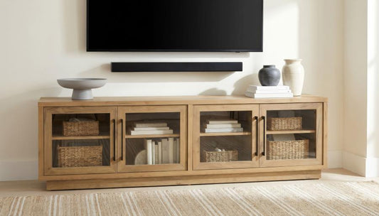 Gina Golden Oak 4-Door TV Stand