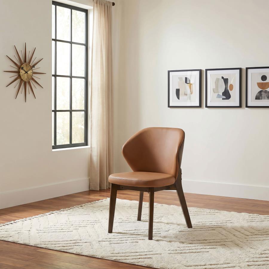 Ella Dining Side Chair Butterscotch and Brown
