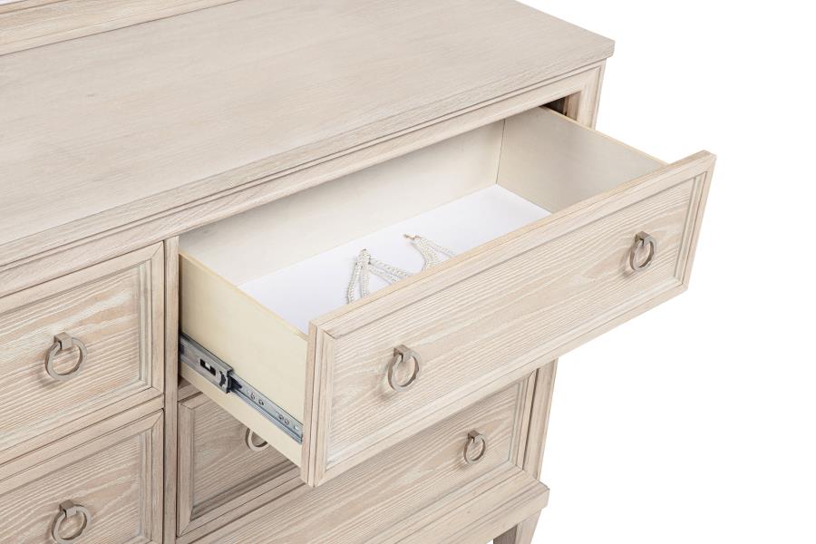 Florence 6-drawer Washed Oak Dresser