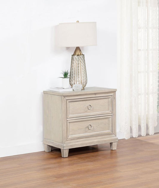 Florence 2-drawer Washed Oak Nightstand
