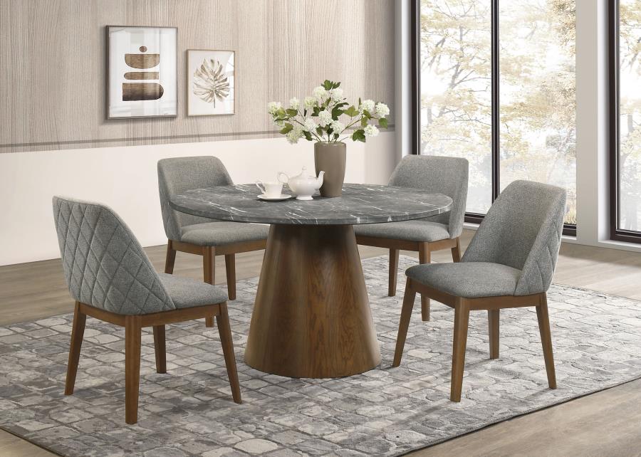 Laura Pedestal Round Dining Table