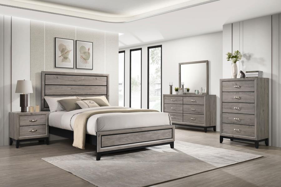 Wally 5 Piece Bedroom Set Grey Oak