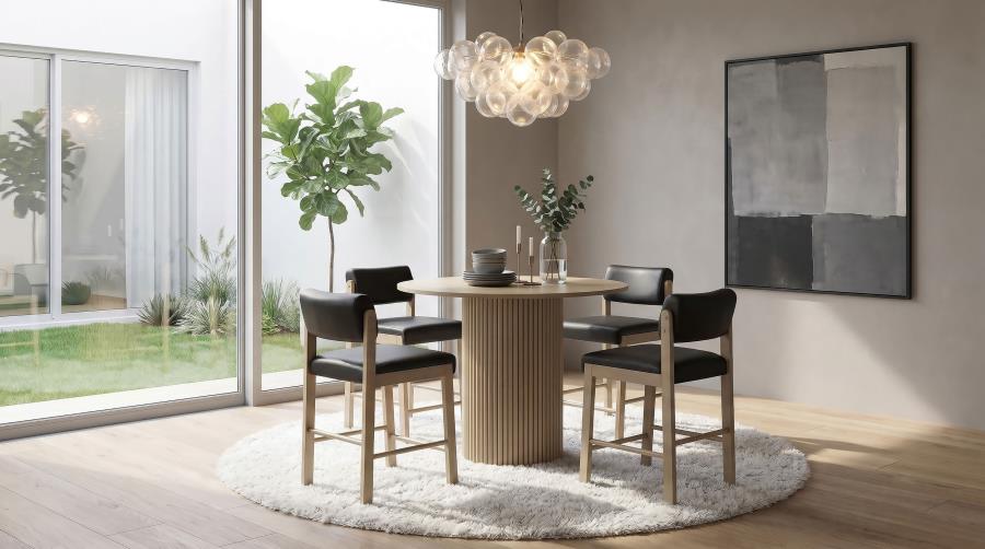 Vivienne 5-piece Round Wood Counter Height Dining Set Leatherette Chairs