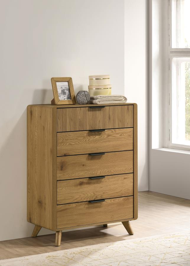 Cardi 5-Drawer Dresser Light Oak